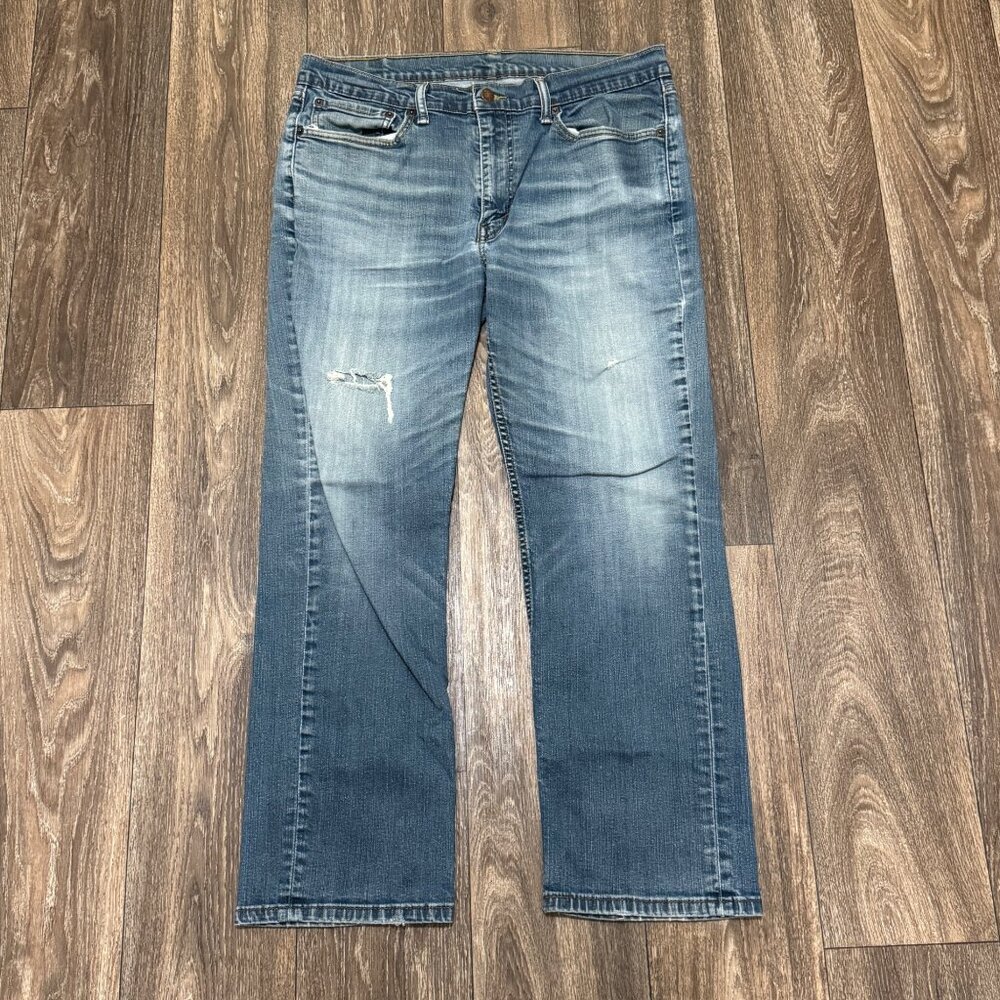 Levi's 514 Jeans Men's 36x30 Medium Wash Straight Fit Stretch Denim Faded